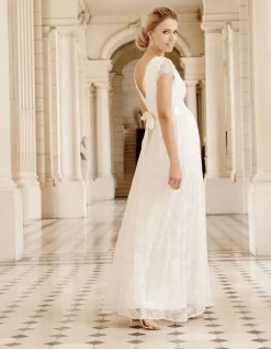 Flash Sale Seraphine Langes Umstandsbrautkleid Mit V-Ausschnitt