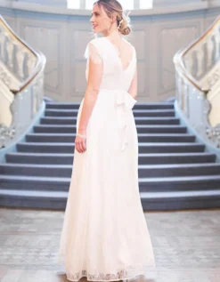 Flash Sale Seraphine Langes Umstandsbrautkleid Mit V-Ausschnitt