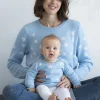 Cheap Seraphine Mama & Mini-Set Mit Passenden Blauen Stern-Strickpullovern