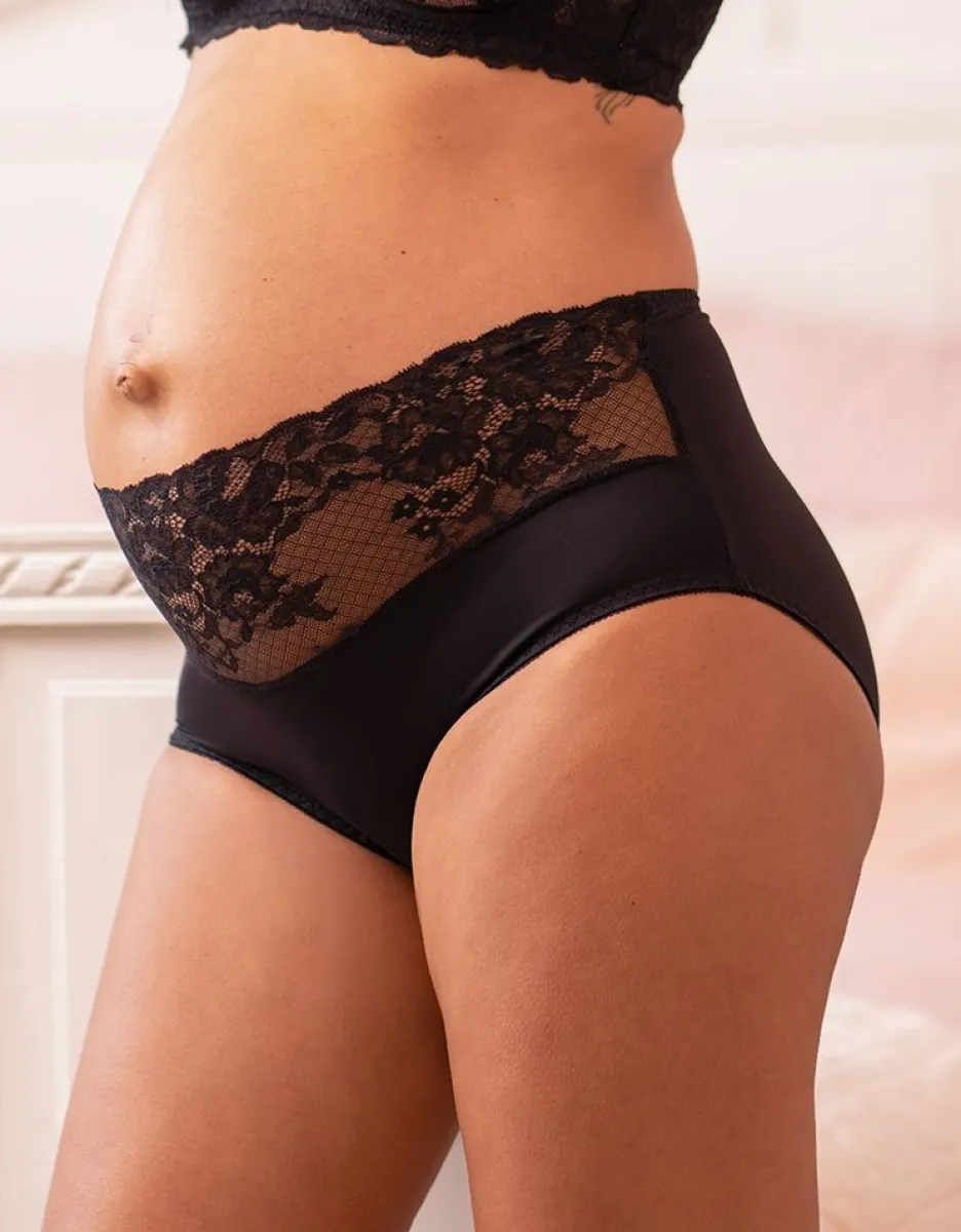 Best Seraphine Mid-Bump Umstandsslips Mit Spitze Schwarz