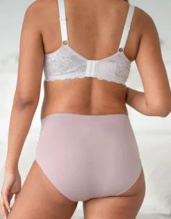 Fashion Seraphine Mid-Bump Umstandsslips Mit Kontrastspitze Mocha & Creme