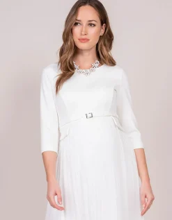 Sale Seraphine Midi Umstandskleid Mit Faltenrock Elfenbein