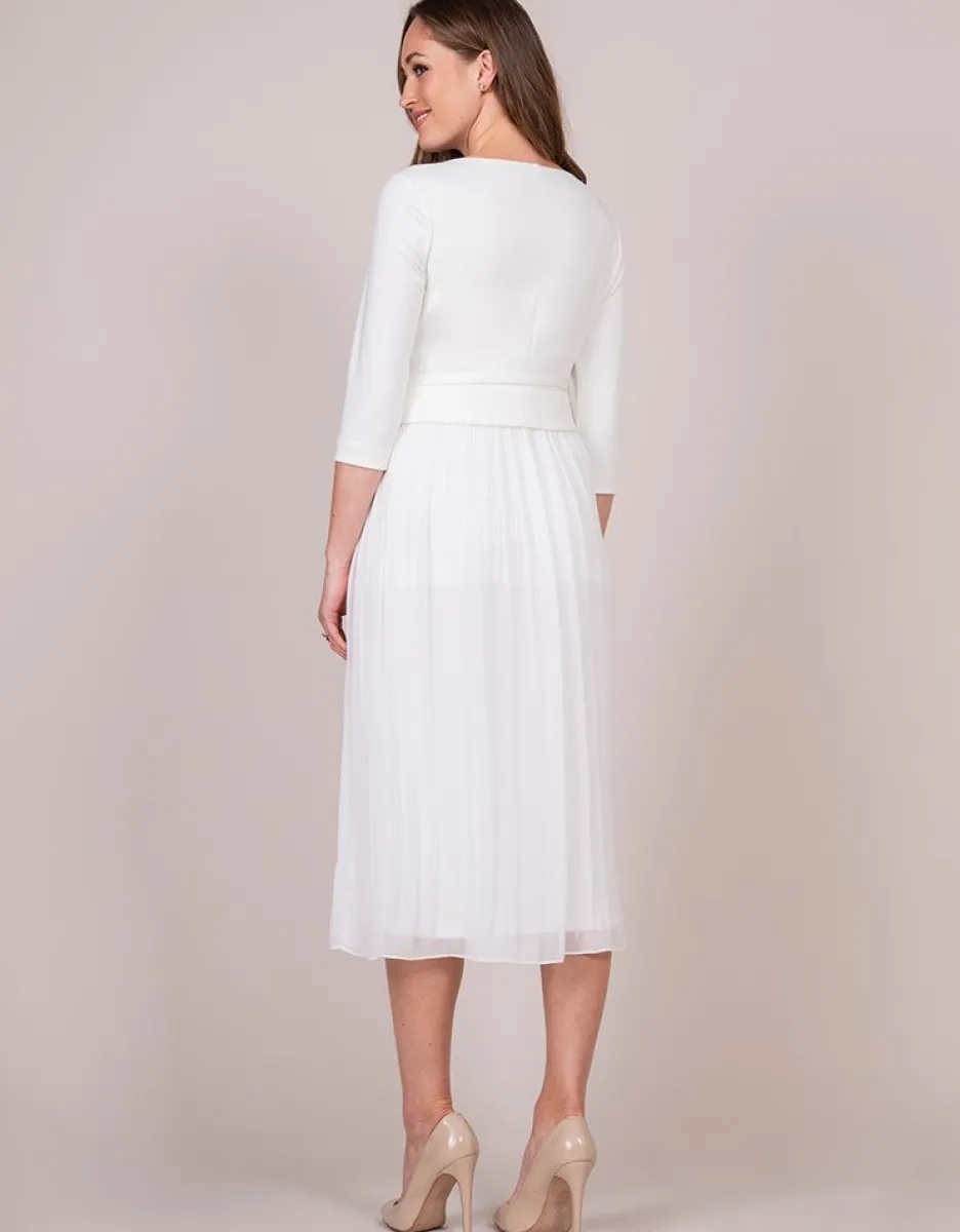 Sale Seraphine Midi Umstandskleid Mit Faltenrock Elfenbein