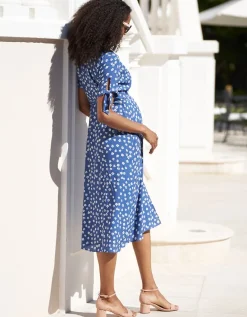 Flash Sale Seraphine Midi Wickelumstandskleid Blaues Florales