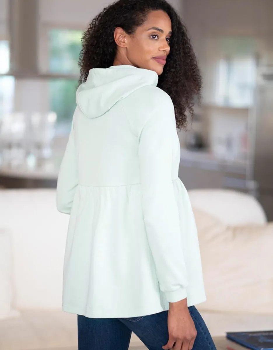 Flash Sale Seraphine Mintgruner Umstands- Und Still-Hoodie Mit Ruschen