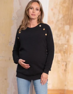 Store Seraphine Rippen-Umstands- & Stillpullover Baumwolle