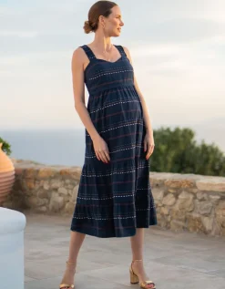 Hot Seraphine Romantisches Still- & Umstandsmidikleid Aus Baumwolle