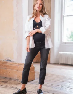 Discount Seraphine Schwarze Mutterschafts-Jeans Bio Slim Over Bump
