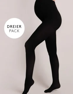 Outlet Seraphine Schwarze Umstandsstrumpfhose 100 Denier Dreierpack