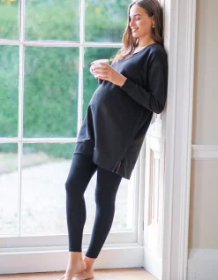Clearance Seraphine Schwarzer Umstands- & Stillpullover Mit V-Ausschnitt