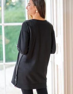 Clearance Seraphine Schwarzer Umstands- & Stillpullover Mit V-Ausschnitt