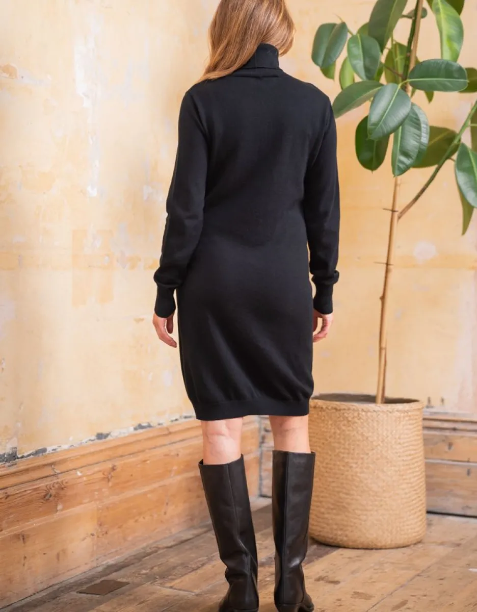 Outlet Seraphine Schwarzes Still- & Umstandspulloverkleid