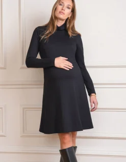 Store Seraphine Schwarzes Umstandskleid Vanessa - Rollkragen