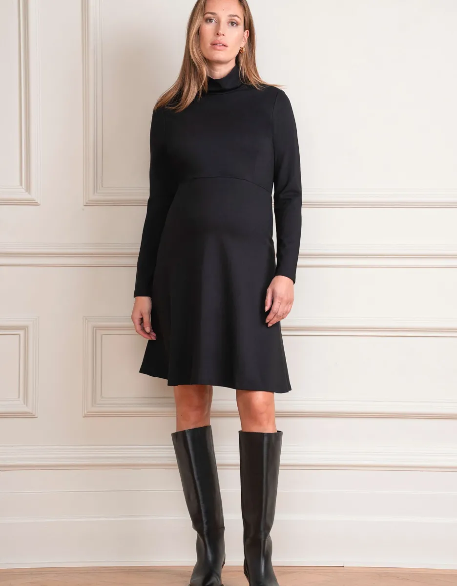 Store Seraphine Schwarzes Umstandskleid Vanessa - Rollkragen