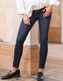 Outlet Seraphine Skinny Mutterschafts-Jeans Indigoblau Over Bump