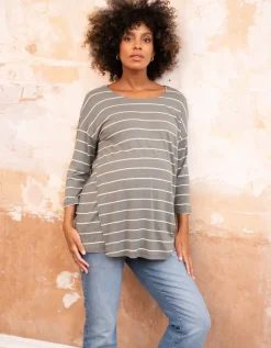 Fashion Seraphine Still- & Umstandstop Khaki Streifen