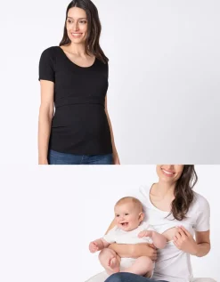 Best Seraphine Still- & Umstands-T-Shirt Doppelpack Schwarz & Weis