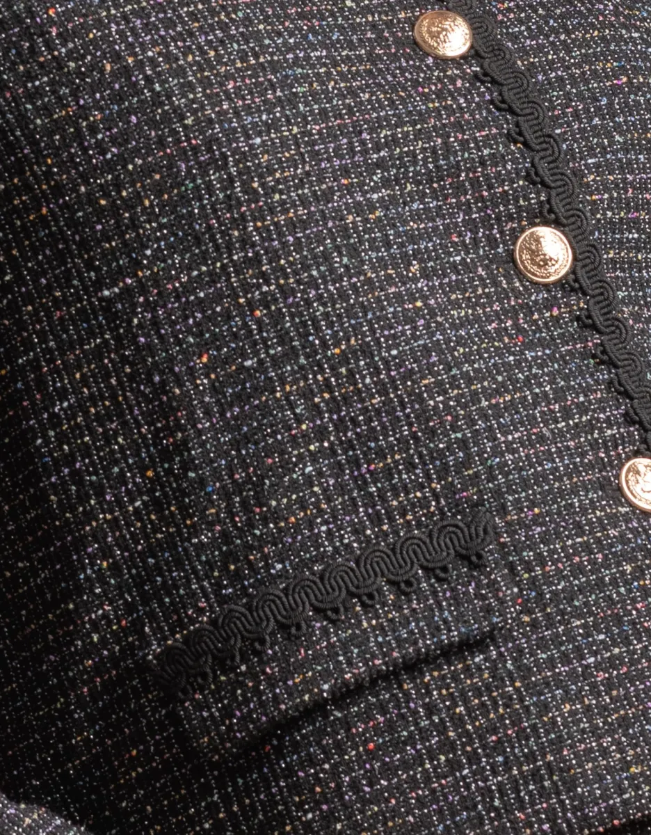 Best Sale Seraphine Stretch-Tweed-Umstandsjacke, Schwarz