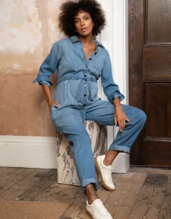 Discount Seraphine Tencel Umstandsjumpsuit In Denim-Optik