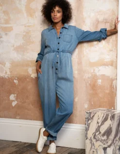 Discount Seraphine Tencel Umstandsjumpsuit In Denim-Optik