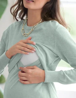 Flash Sale Seraphine Umstands- & Stillpullover Salbeigrun