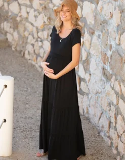 Clearance Seraphine Umstands- Und Stillkleid Aus Schwarzem Jersey