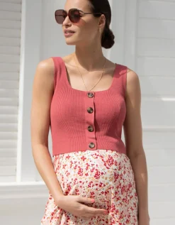 Cheap Seraphine Umstands- Und Stillkleid In Pink Mit Blumendruck Und Knopfdetail