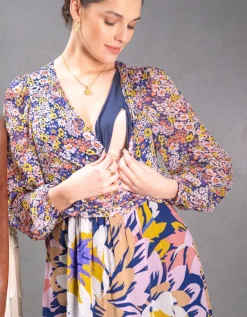 Clearance Seraphine Umstands- Und Stillmidikleid Mit Boho-Blumenmuster