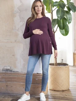 Store Seraphine Umstands- Und Stillpullover Im Cape-Stil Aus Baumwolle, Beere