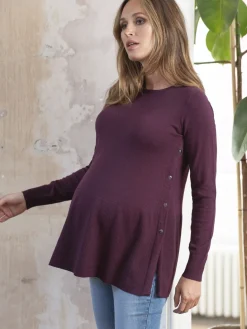 Store Seraphine Umstands- Und Stillpullover Im Cape-Stil Aus Baumwolle, Beere