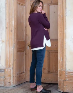 New Seraphine Umstands- Und Stillpullover Mit Hemd - Burgunder