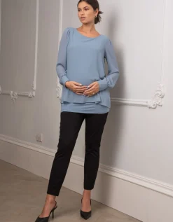 Best Sale Seraphine Umstands- Und Stilltop Im Lagenlook, Schieferblau