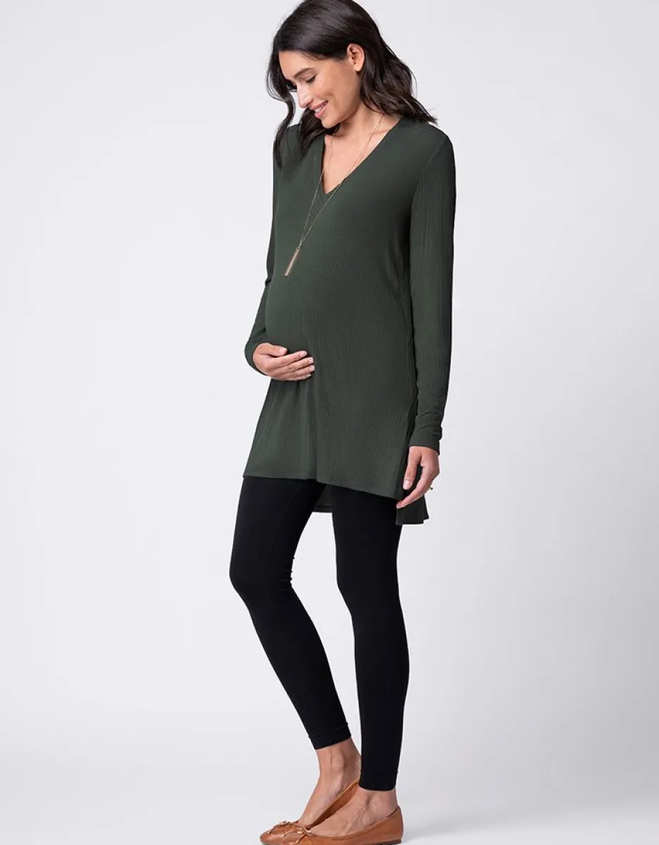 Online Seraphine Umstands- Und Stilltop In Khaki Mit Langen Armeln