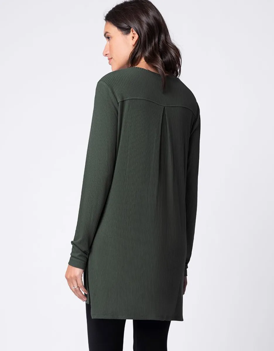 Online Seraphine Umstands- Und Stilltop In Khaki Mit Langen Armeln