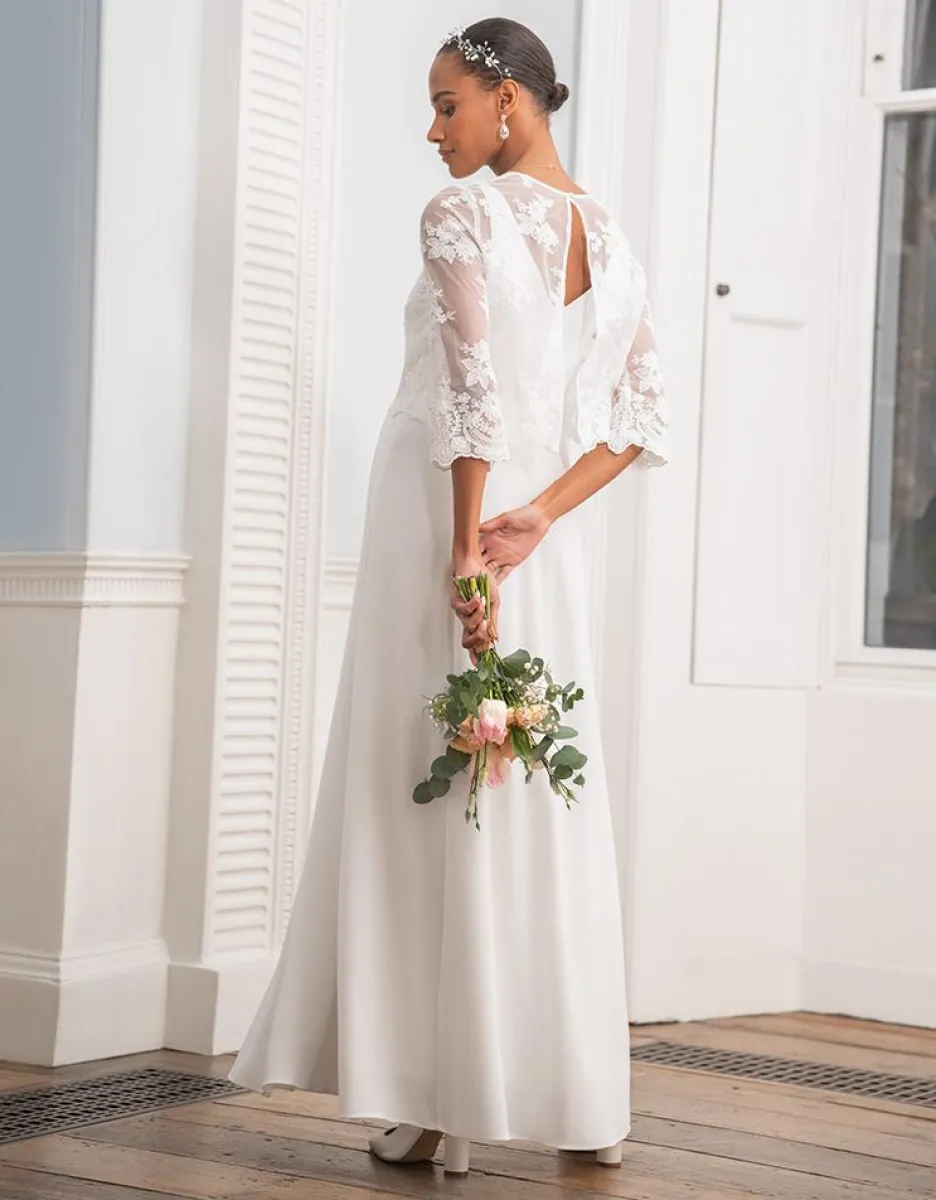 New Seraphine Umstandsbrautkleid Mit Abnehmbarer Spitze
