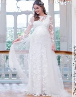 Flash Sale Seraphine Umstandsbrautkleid Mit Langen Spitzenarmeln