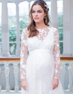 Flash Sale Seraphine Umstandsbrautkleid Mit Langen Spitzenarmeln