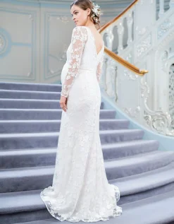 Flash Sale Seraphine Umstandsbrautkleid Mit Langen Spitzenarmeln