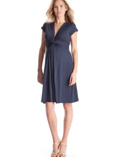 Clearance Seraphine Umstandskleid Mit Geknoteter Empire Taille - Navy