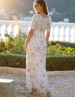 Clearance Seraphine Vintage Garden Florals Creme Maxi Umstands- Und Stillkleid