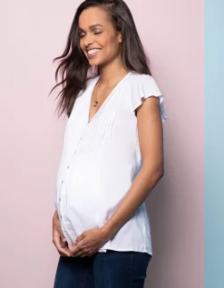 Hot Seraphine Weise Umstandsbluse Mit Luftigen Armeln