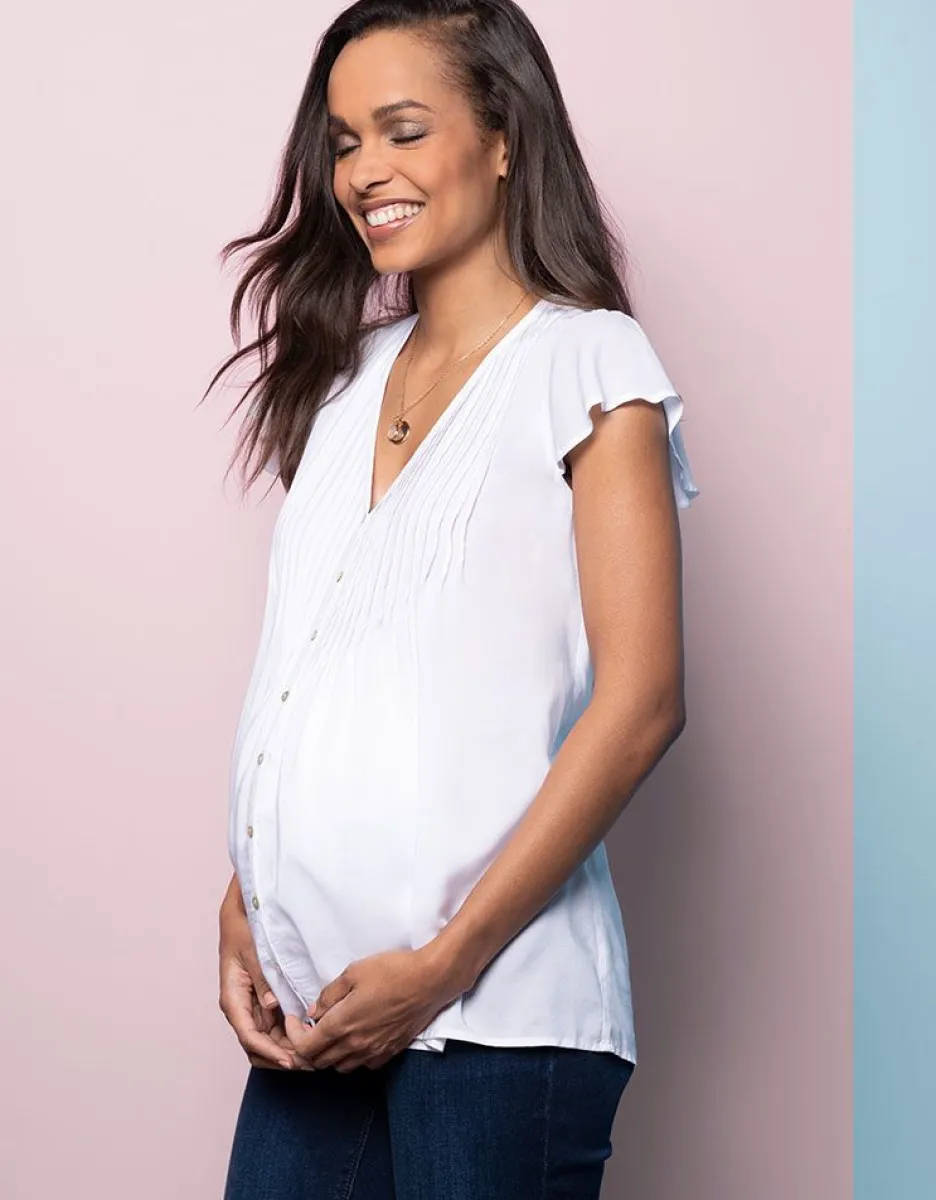 Hot Seraphine Weise Umstandsbluse Mit Luftigen Armeln
