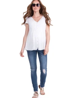 Hot Seraphine Weise Umstandsbluse Mit Luftigen Armeln