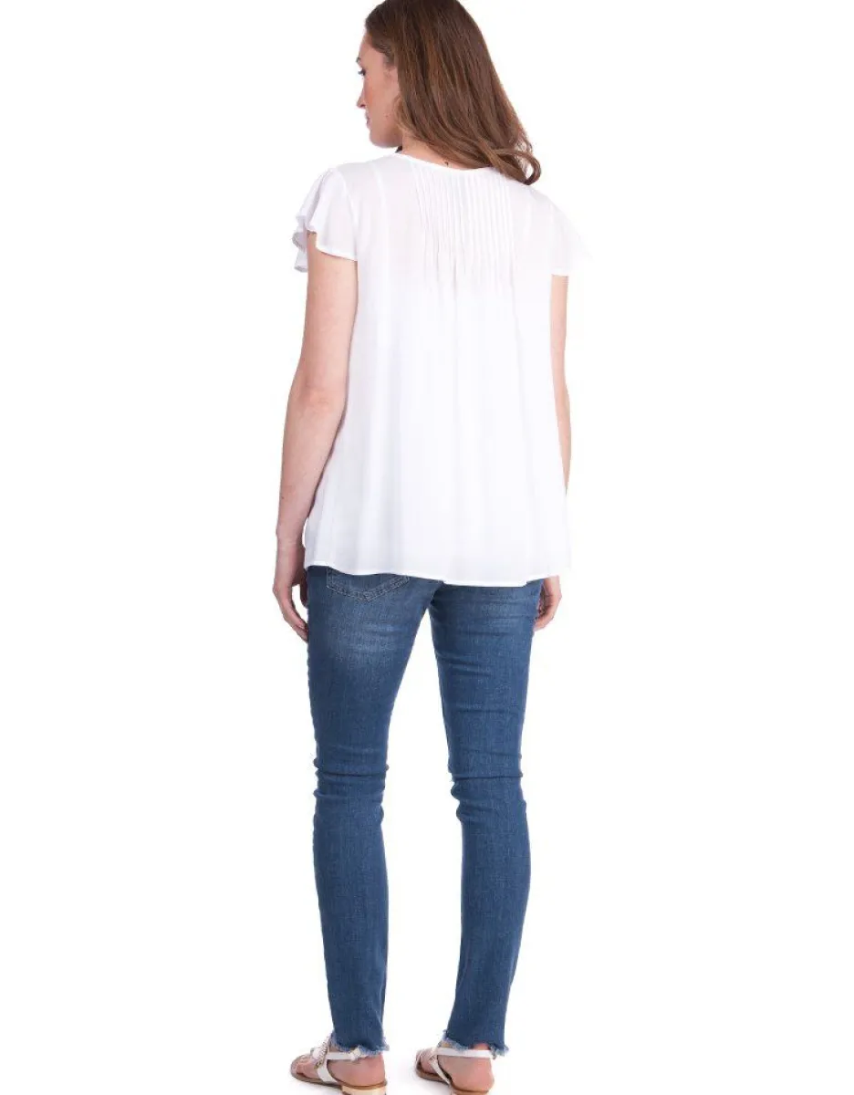 Hot Seraphine Weise Umstandsbluse Mit Luftigen Armeln