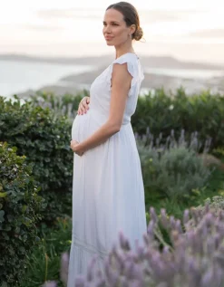 Cheap Seraphine Weises Boho Still- & Umstandsmaxikleid Mit Spitze