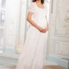 Fashion Seraphine Weises Gesmocktes Maxi Umstandskleid