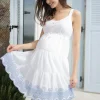 Sale Seraphine Weises Sommer Umstandskleid Fur Schwangere - Mit Stickerei