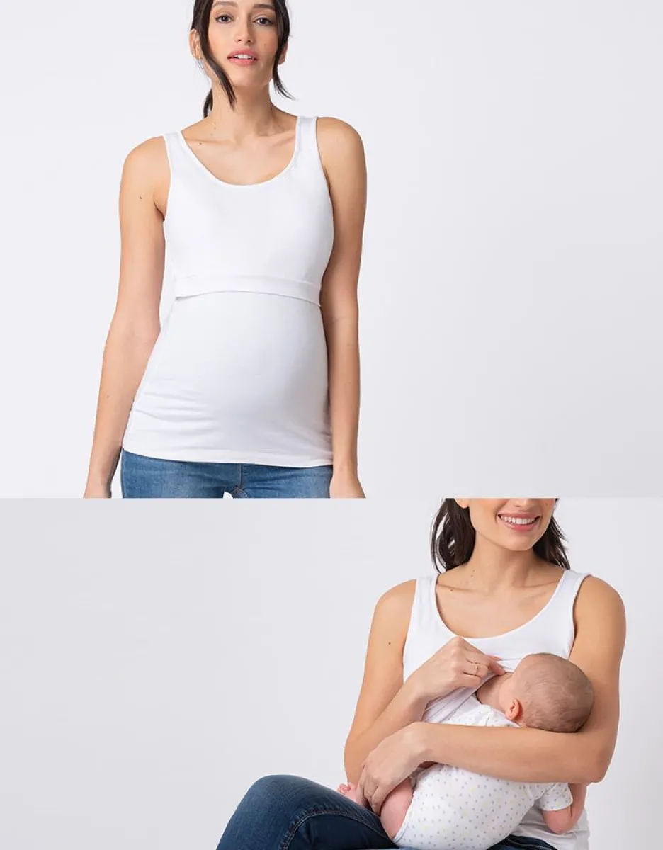 Hot Seraphine Weises Umstandstop Und Stilltop