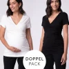 Online Seraphine Wickel Umstands- Und Stilltops Doppelpack, Schwarz & Weis
