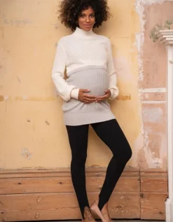 Store Seraphine Zweifarbiger Umstands- & Stillpullover Creme & Grau